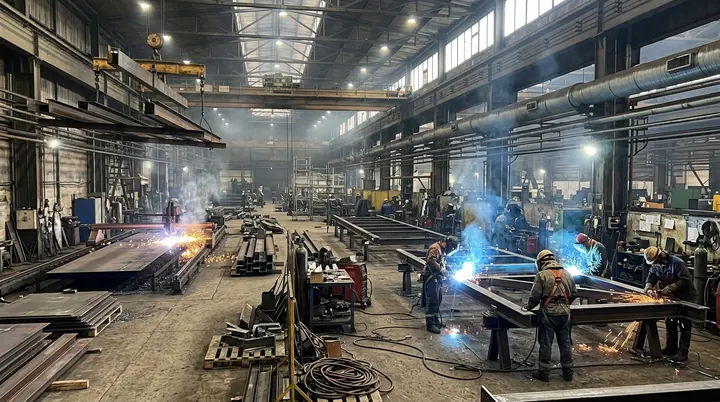 Linha de fabricação de estruturas metálicas