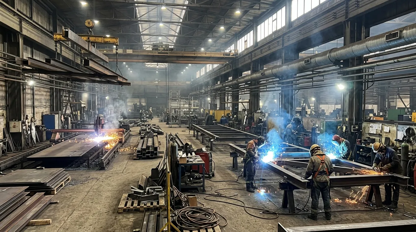 Linha de fabricação de estruturas metálicas